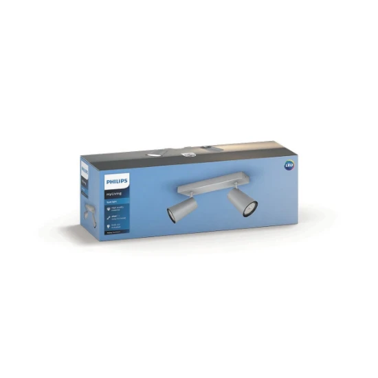 Philips Plafondspot Paisley aluminium 2-spots