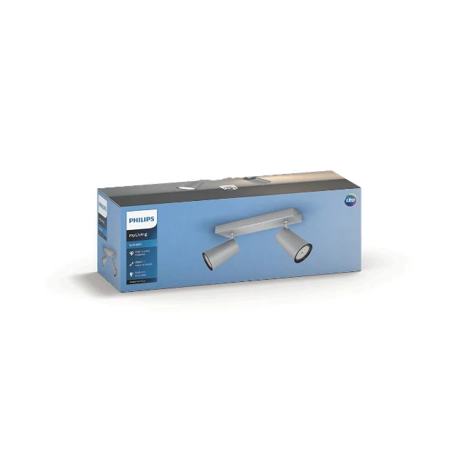 Philips Plafondspot Paisley aluminium 2-spots