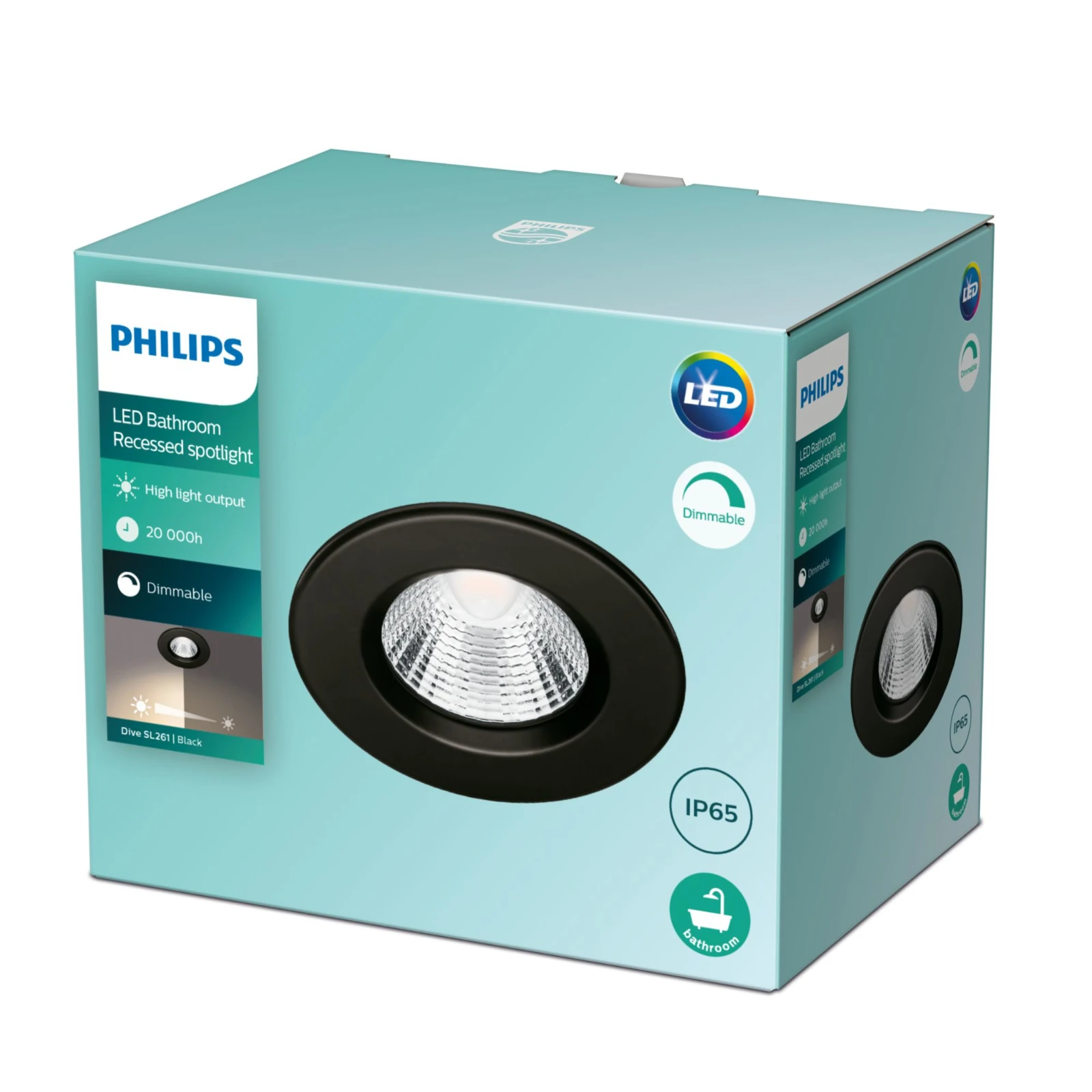 Philips Inbouwspot Dive SL261 5.5W IP65R  zwart