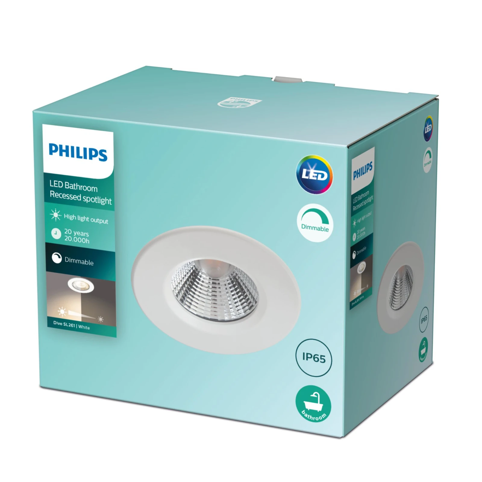 Philips Inbouwspot  Dive SL261 5.5W IP65R wit
