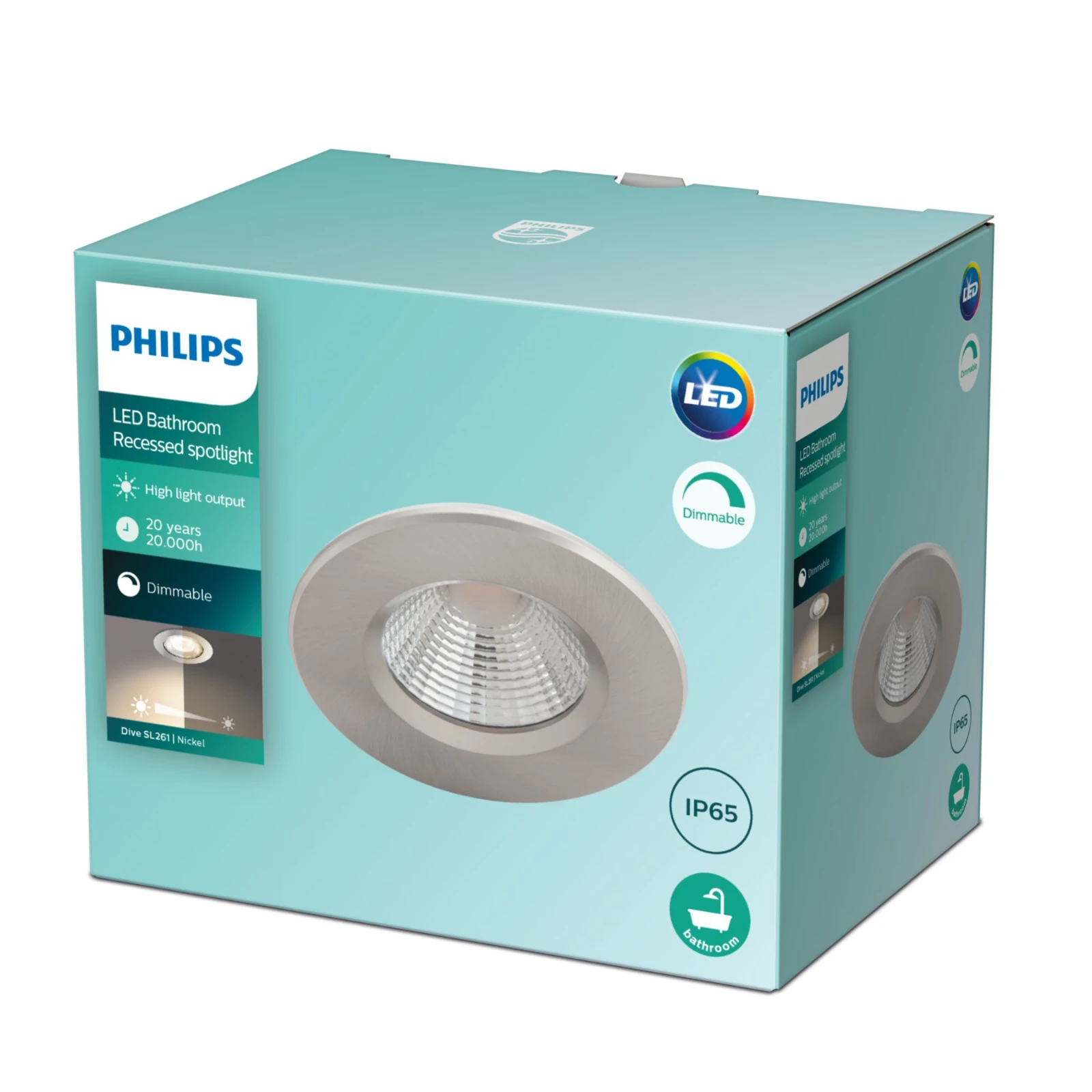 Philips Inbouwspot Dive SL261 5.5W IP65R nikkel