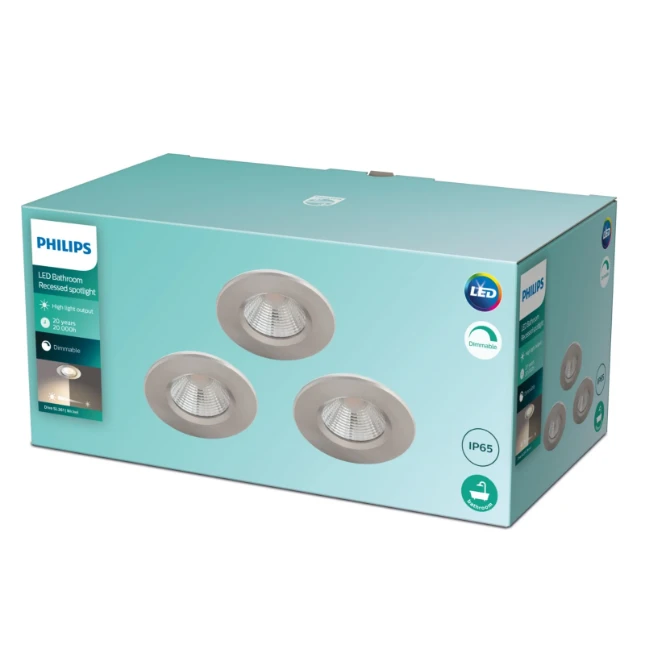 Philips Inbouwspot Dive SL261 5.5W IP65R nikkel (3 stuks)