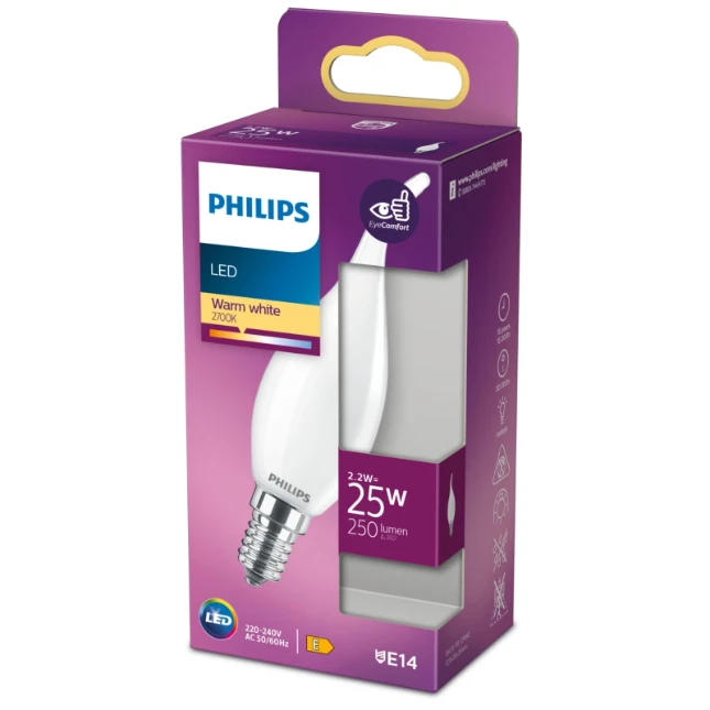 Philips LED Kaarslamp Classic 25W E14 BA35 WW FR ND SRT4