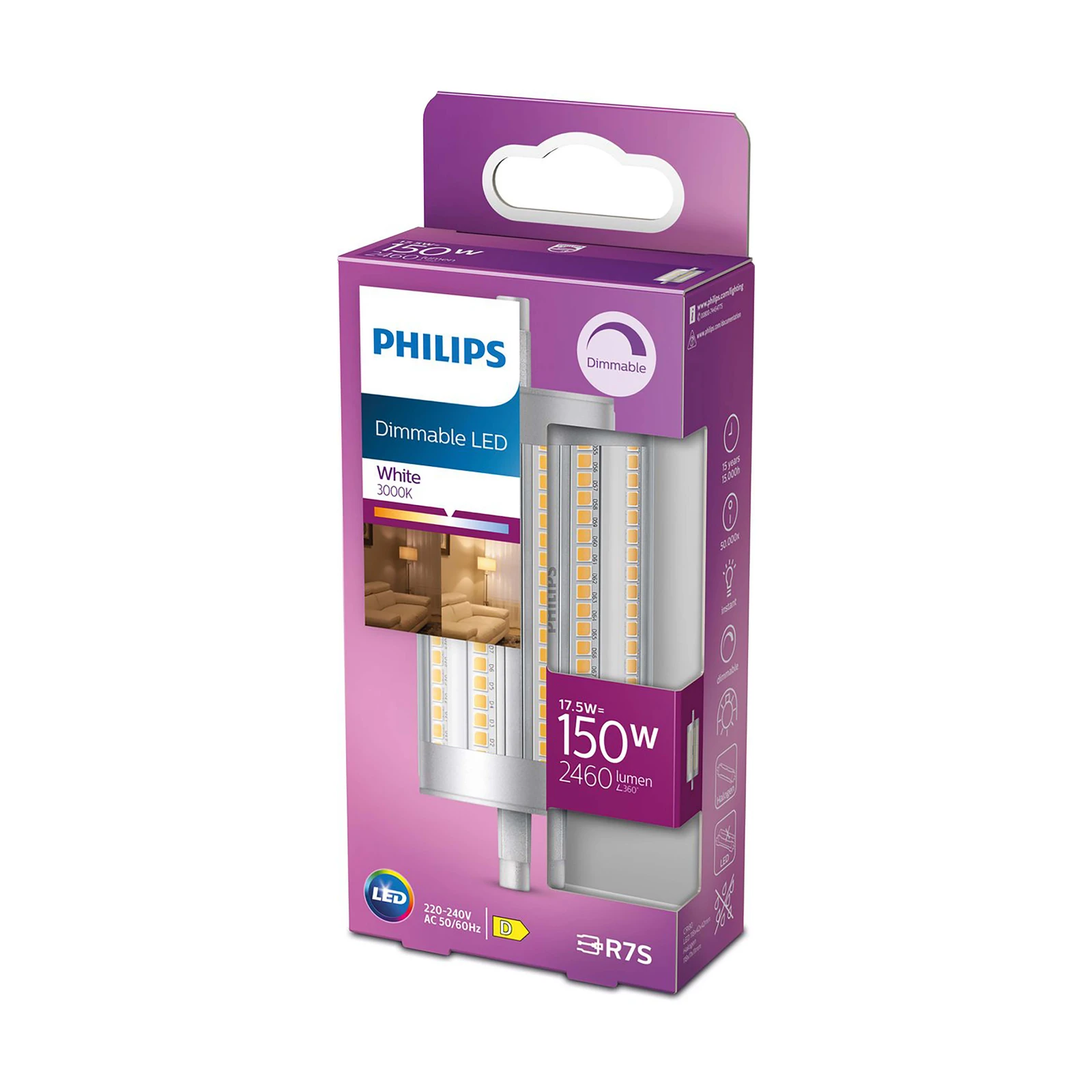 Philips LED Staaflamp 150W R7S 118mm WH D SRT4