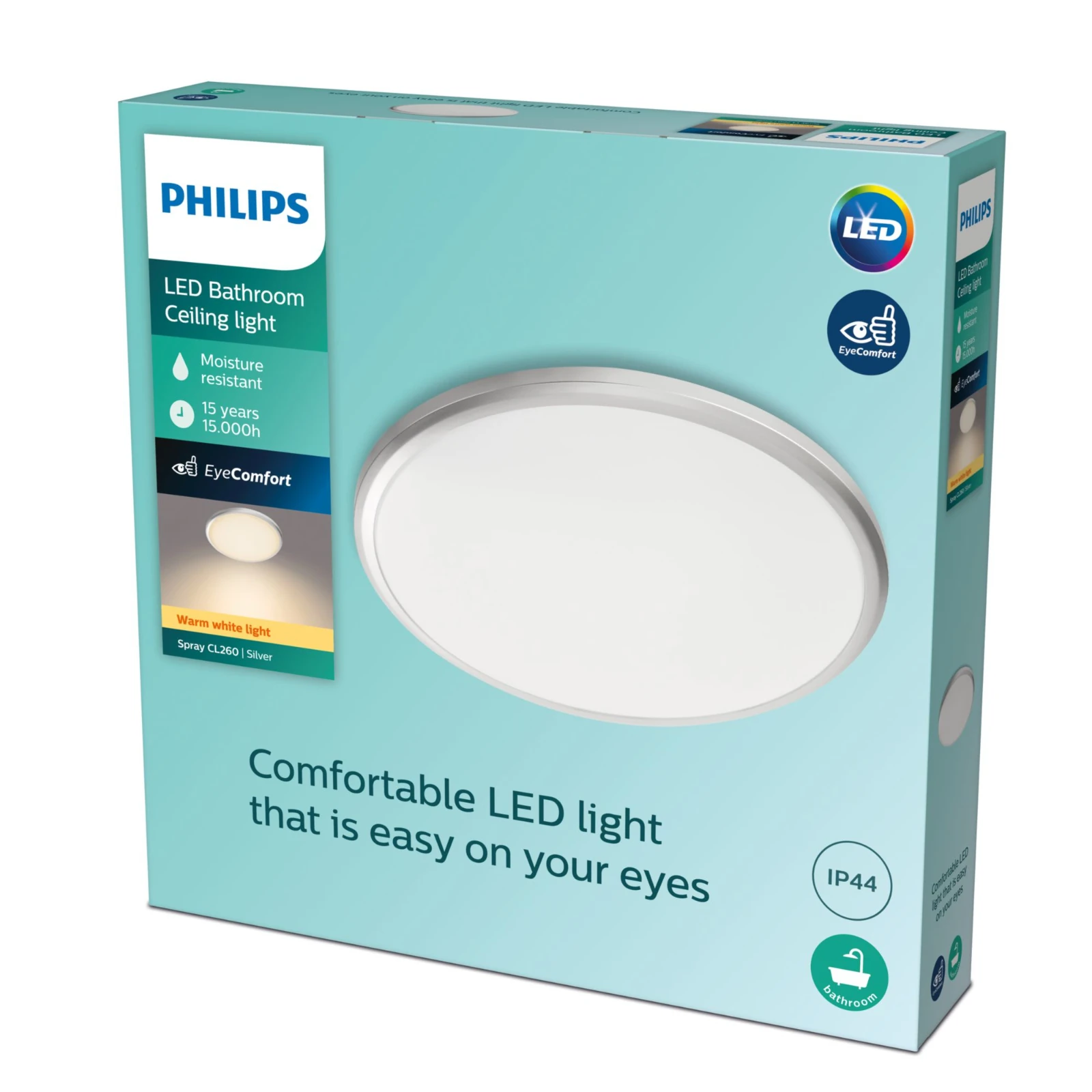 Philips LED-Plafondlamp Spray CL260 12W 27K S HV IP44 O287 mm