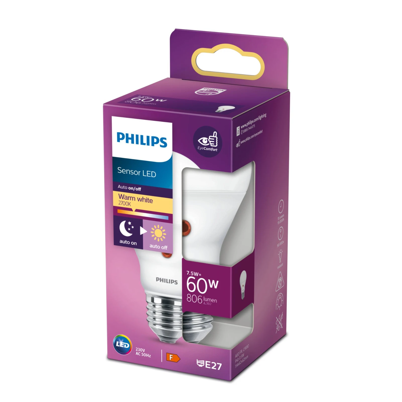 Philips LED Lamp 60W A60 FR E27 WW ND