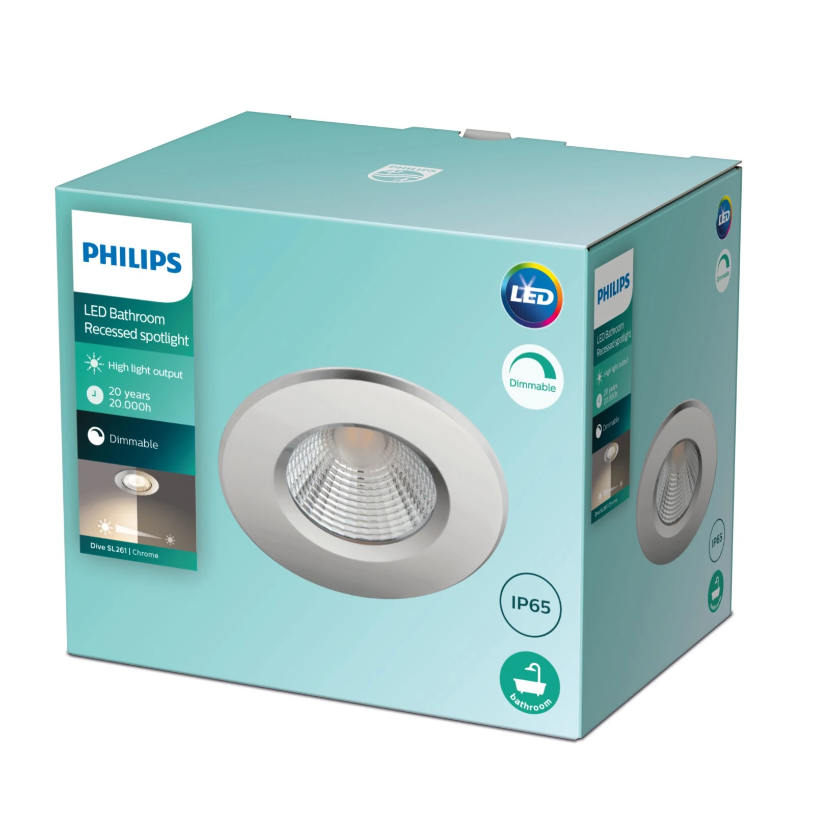 Philips Inbouwspot Dive SL261 5.5W IP65R chroom