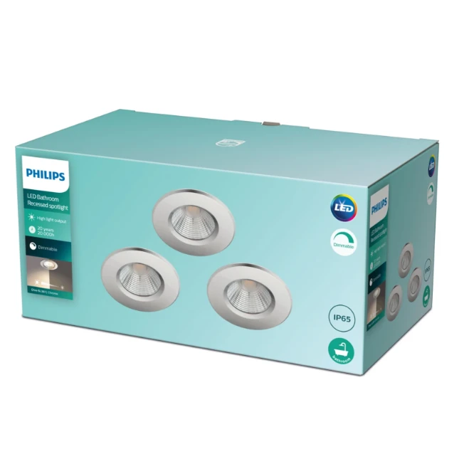 Philips LED-inbouwspot Dive SL261 5,5W IP65R chroom (3 stuks)