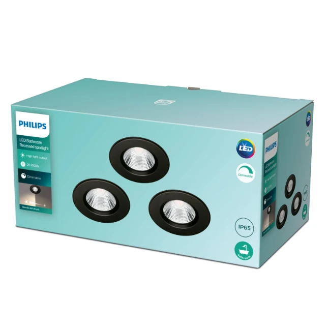 Philips LED-inbouwspot Dive SL261 5,5W IP65R zwart (3 stuks)