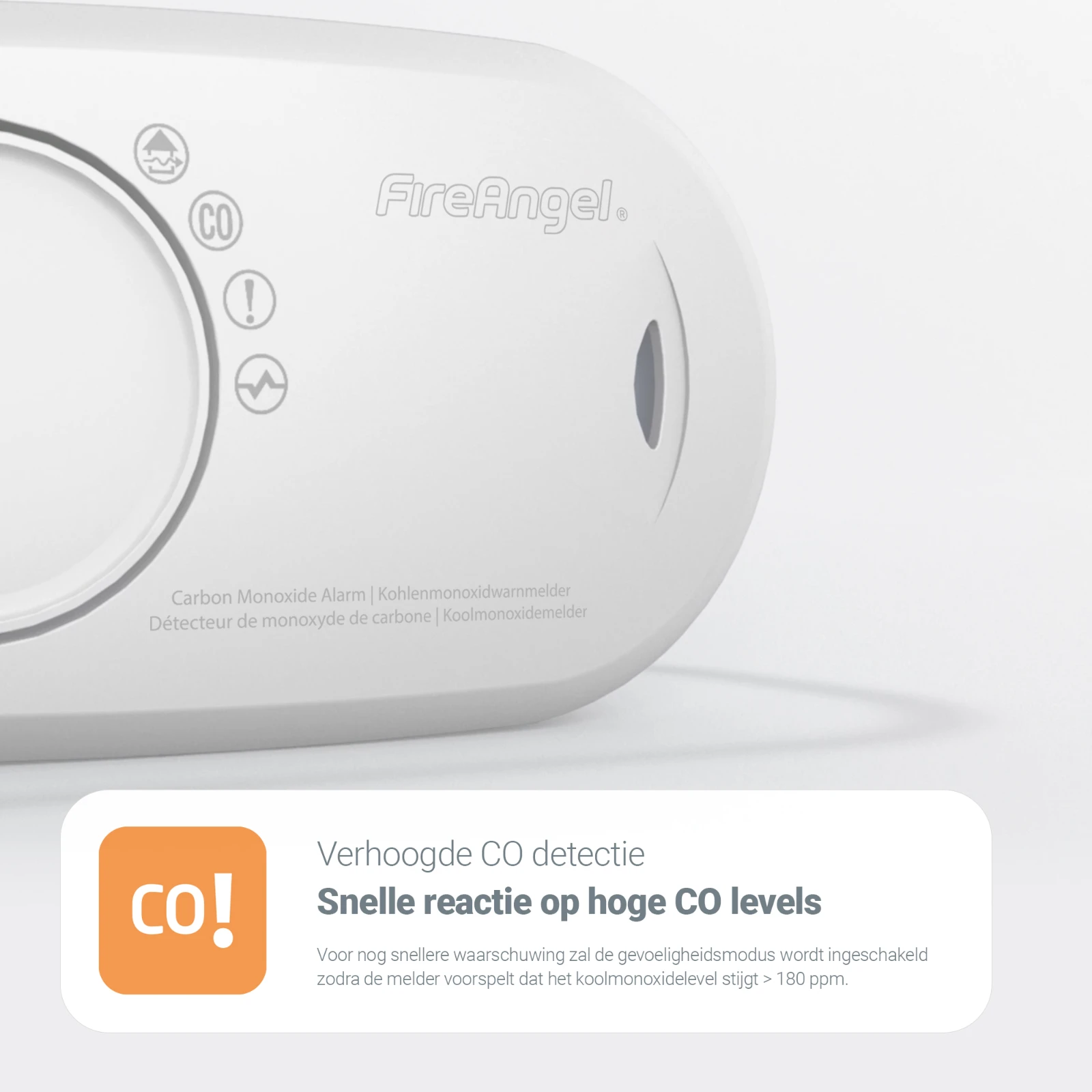 FireAngel Koolmonoxidemelder met 10-jarige batterij