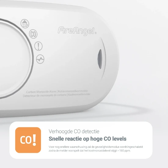 FireAngel Koolmonoxidemelder met 10-jarige batterij