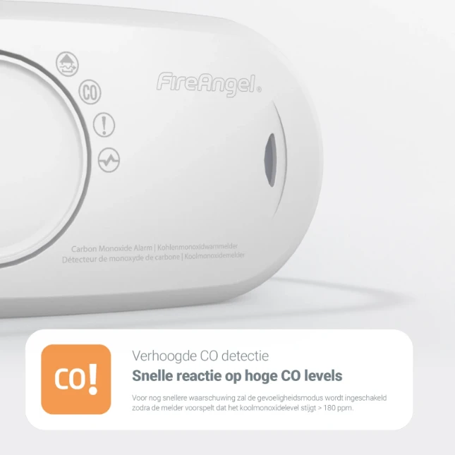 FireAngel Koolmonoxidemelder met 10-jarige batterij