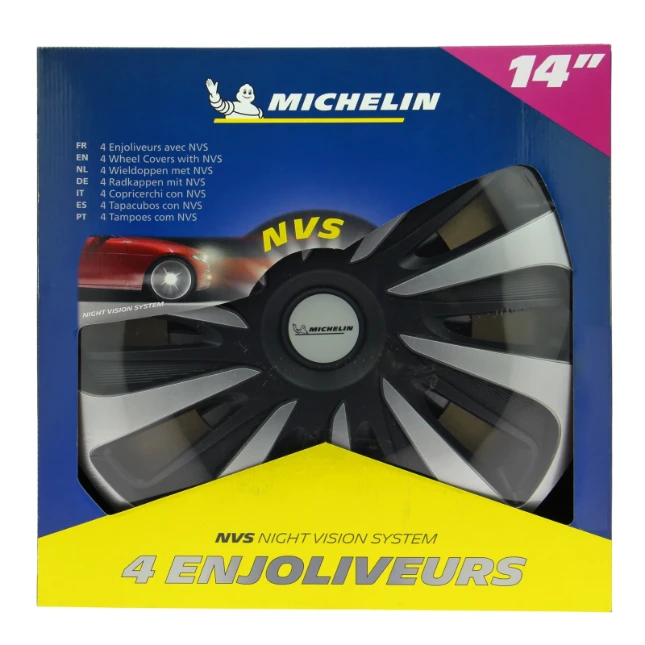 Michelin Wieldoppen 14 inch - zilver/zwart - nvs