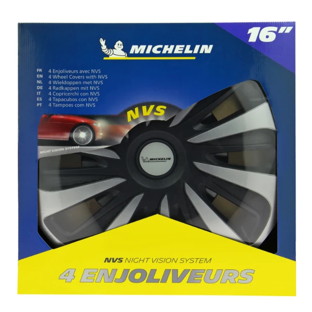 Michelin Wieldoppen 16 inch - zilver/zwart - nvs
