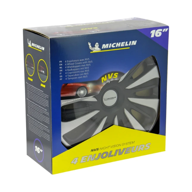Michelin Wieldoppen 16 inch - zilver/zwart - nvs