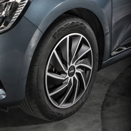 WRC Wieldoppen 14 inch - zilver/zwart - 4st