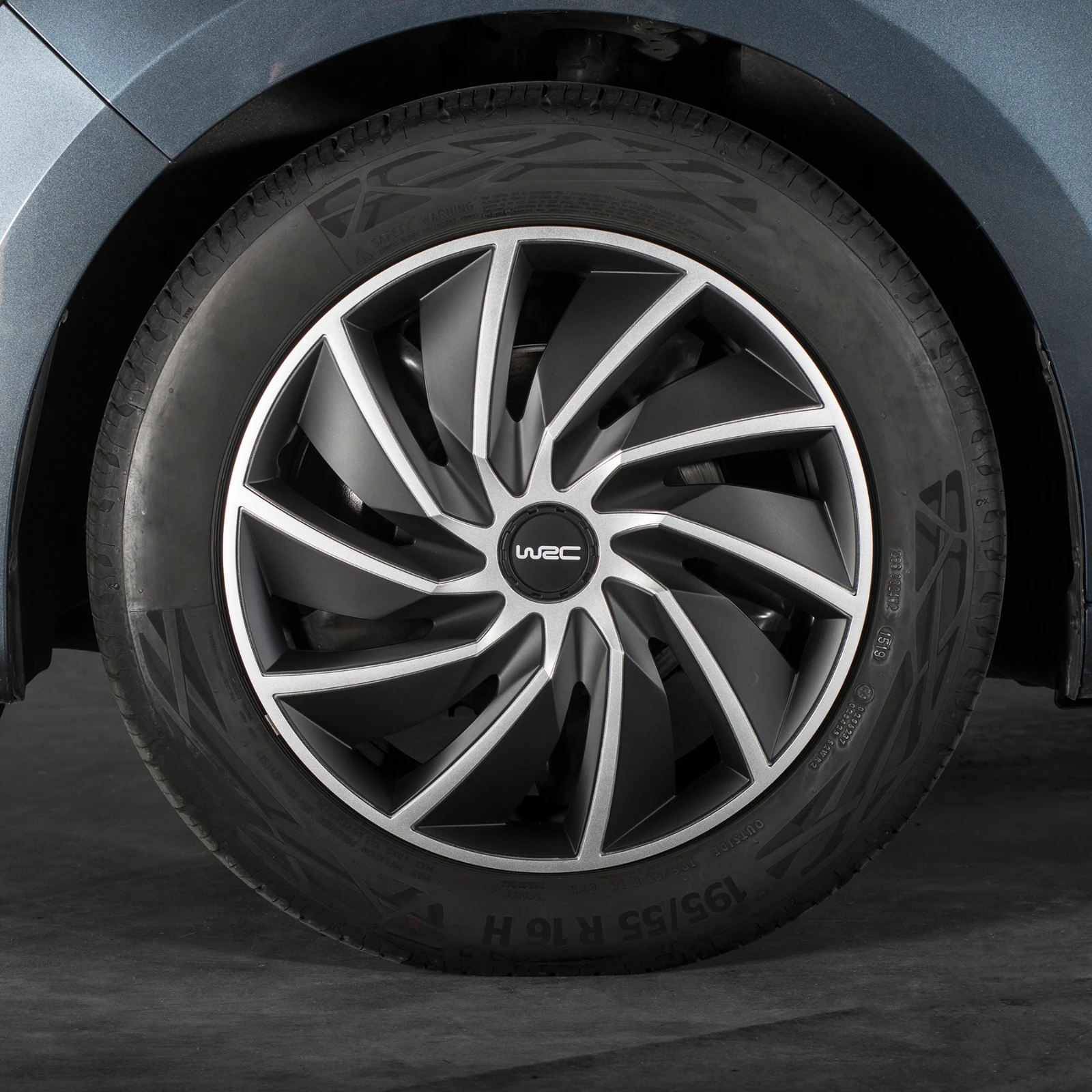 WRC Wieldoppen 15 inch - zilver/zwart - 4st