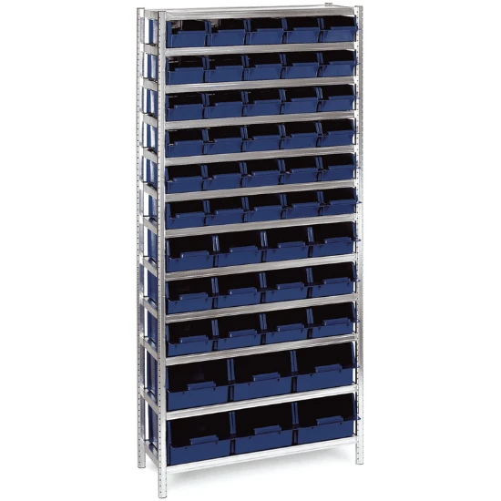 Raaco Aluminium Rek inclusief 48 bakken (mix)