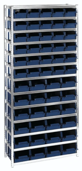Raaco Aluminium Rek inclusief 54 bakken (mix)