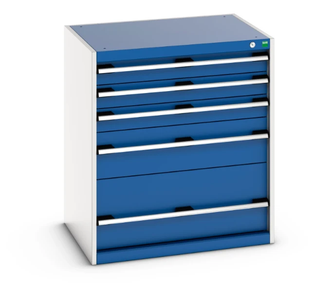 bott Cubio schuifladenkast hoogte 650 mm 5 laden RAL 5010