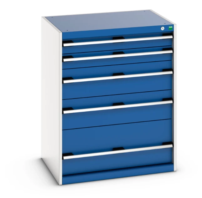 bott Cubio schuifladenkast hoogte 650 mm 5 laden RAL 5010
