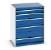 bott Cubio schuifladenkast hoogte 650 mm 5 laden RAL 5010