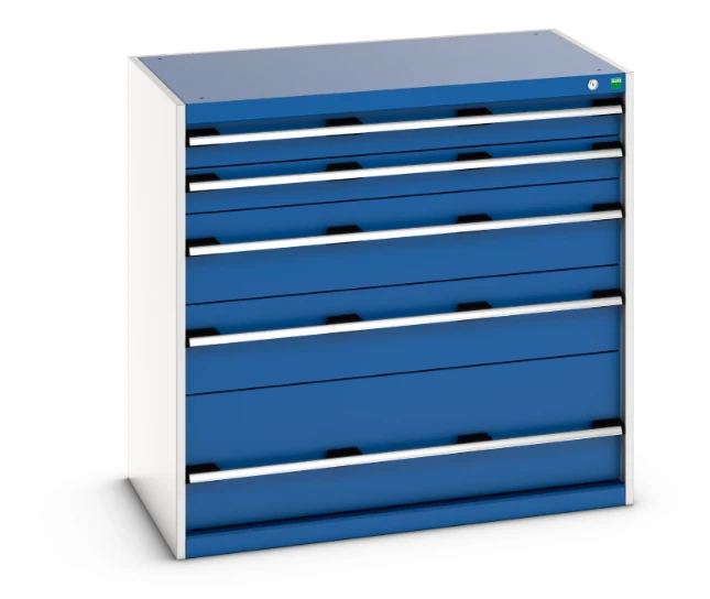 bott Cubio schuifladenkast hoogte 1000 mm 5 laden 200kg RAL 5010