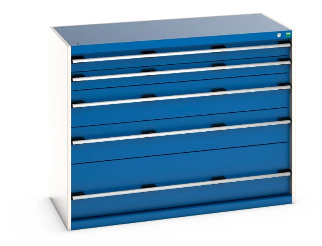 bott Cubio schuifladenkast 5 laden hoogte 1000 mm 200kg RAL 5010