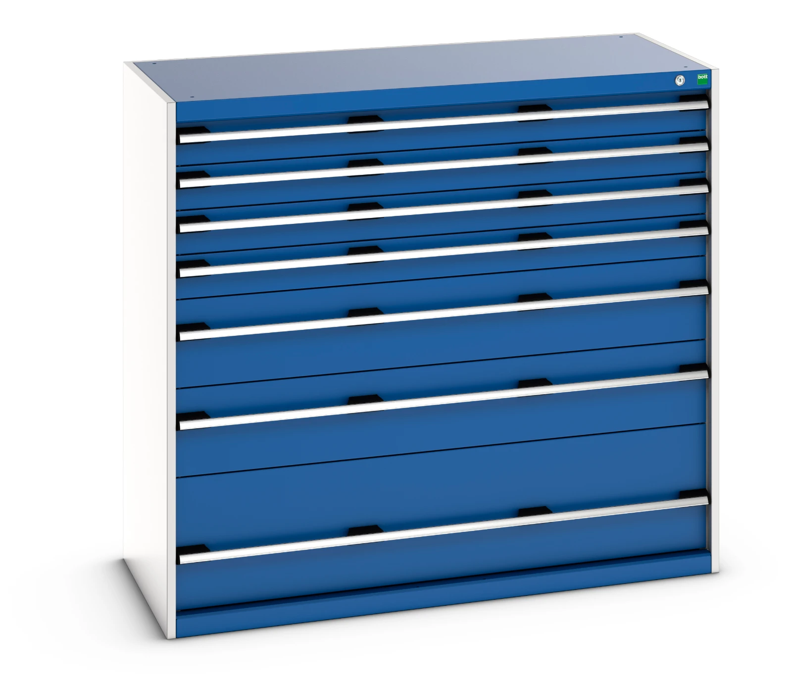 bott Cubio schuifladenkast 7 laden hoogte 1200 mm RAL 5010