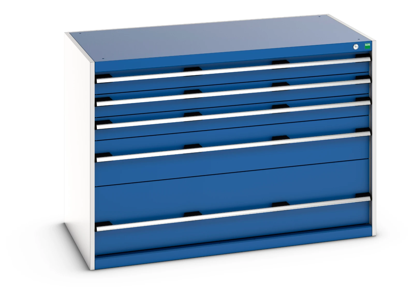 bott Cubio schuifladenkast 5 laden hoogte 900 mm RAL 5010