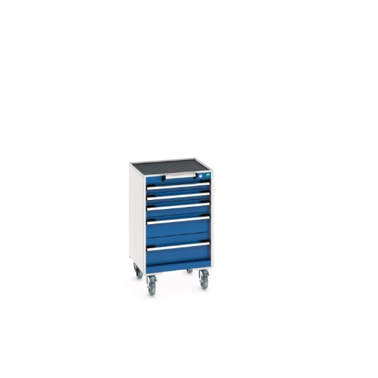 bott Cubio mobiele schuifladenkast 5 laden breedte 525 mm RAL 5010