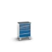 bott Cubio mobiele schuifladenkast 5 laden breedte 650 mm RAL 5010