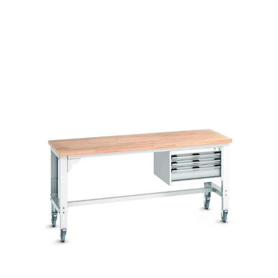 bott Cubio Verrijdbare Werktafel Hoogte 840-1140mm RAL 7035