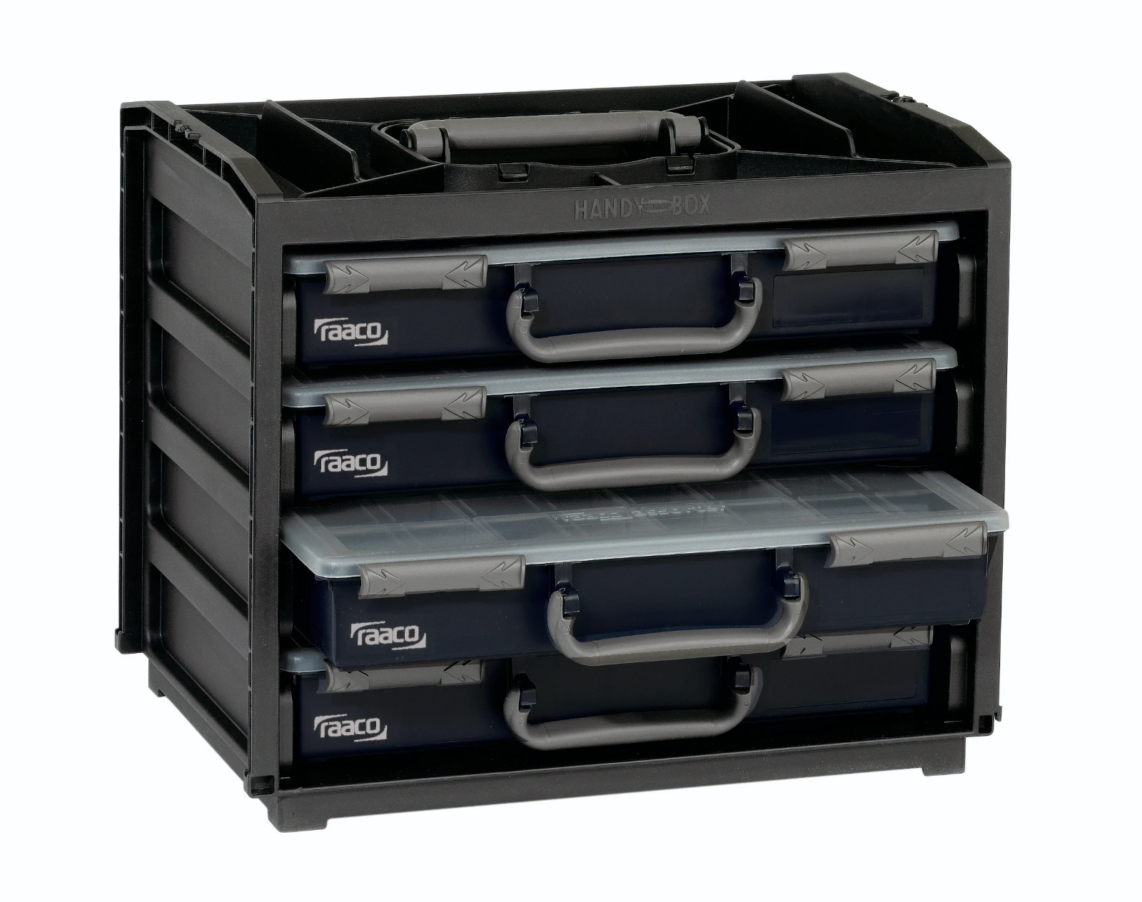 Raaco Opbergsysteem HandyBox Silverline - met 4 sorteerdozen