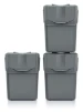 Keden Afvalscheidingsbakken - 3x20L - grijs