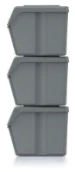 Keden Afvalscheidingsbakken - 3x20L - grijs
