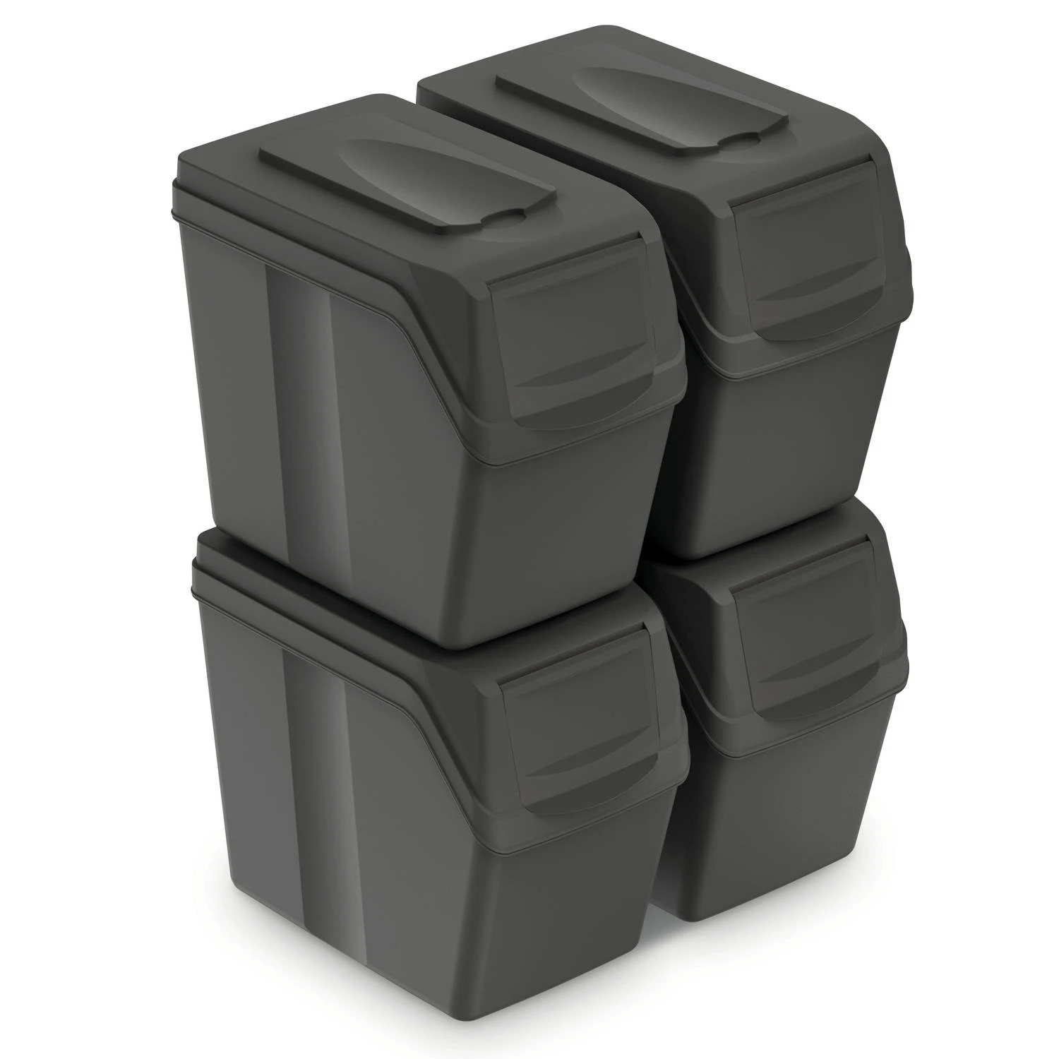 Keden Afvalscheidingsbakken - 4x20L - grijs