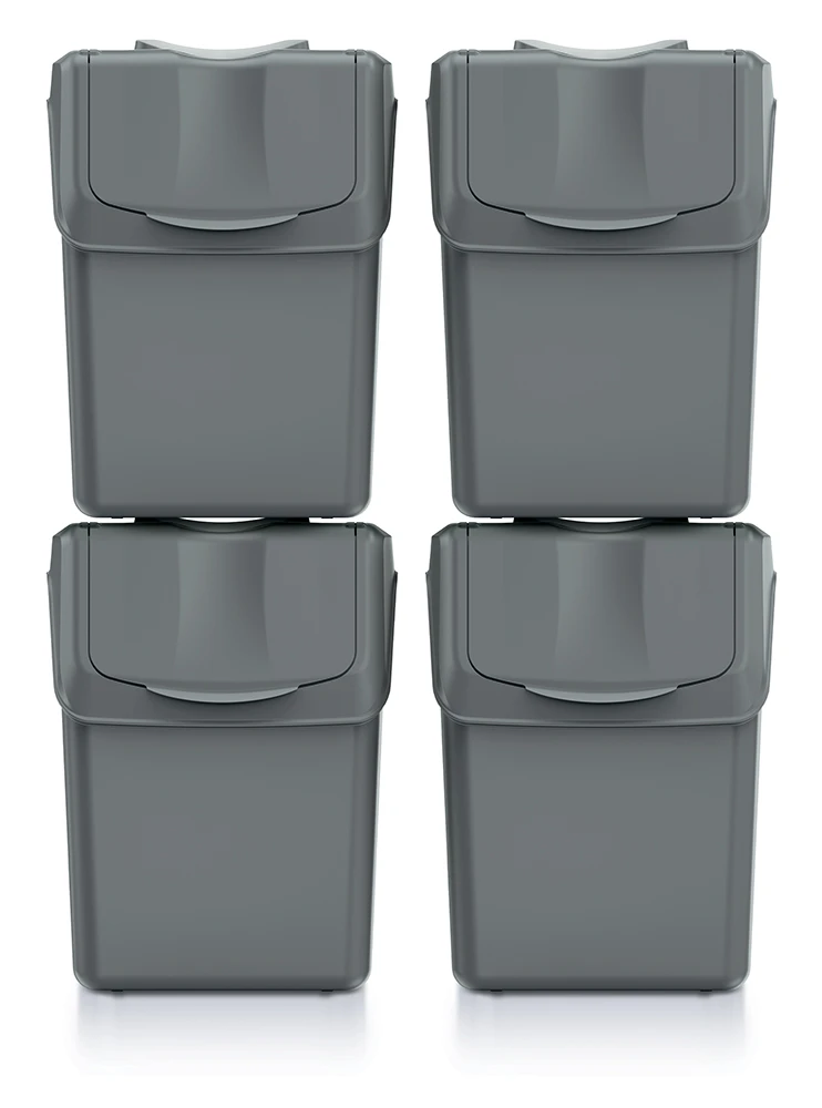 Keden Afvalscheidingsbakken - 4x20L - grijs