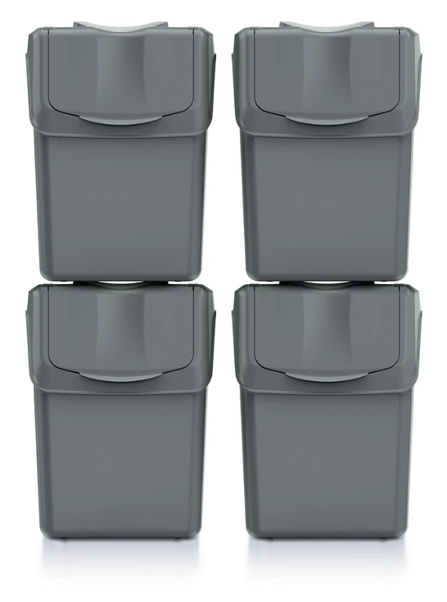 Keden Afvalscheidingsbakken - 4x20L - grijs
