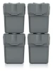 Keden Afvalscheidingsbakken - 4x20L - grijs