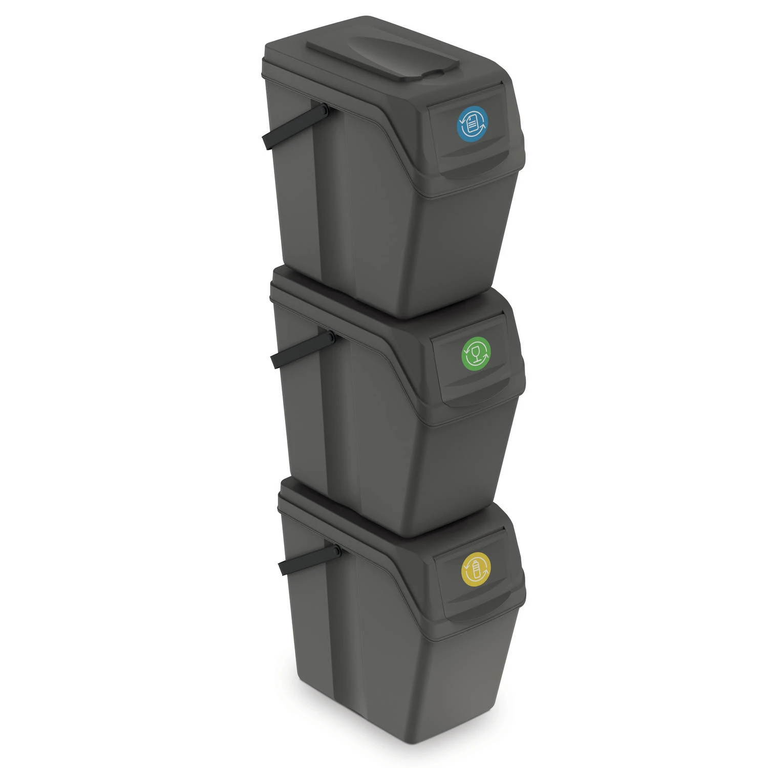 Keden Afvalscheidingsbakken - 3x25L - grijs