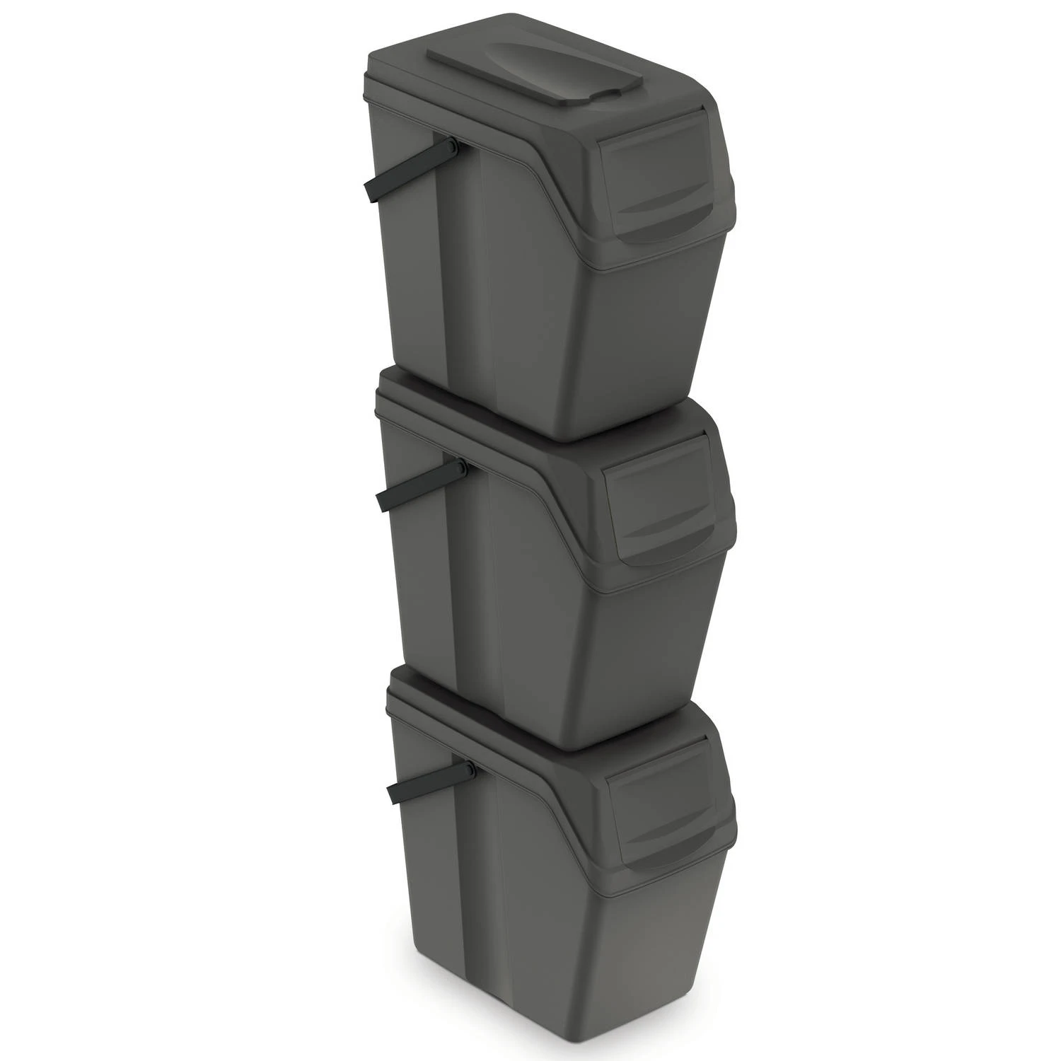 Keden Afvalscheidingsbakken - 3x25L - grijs