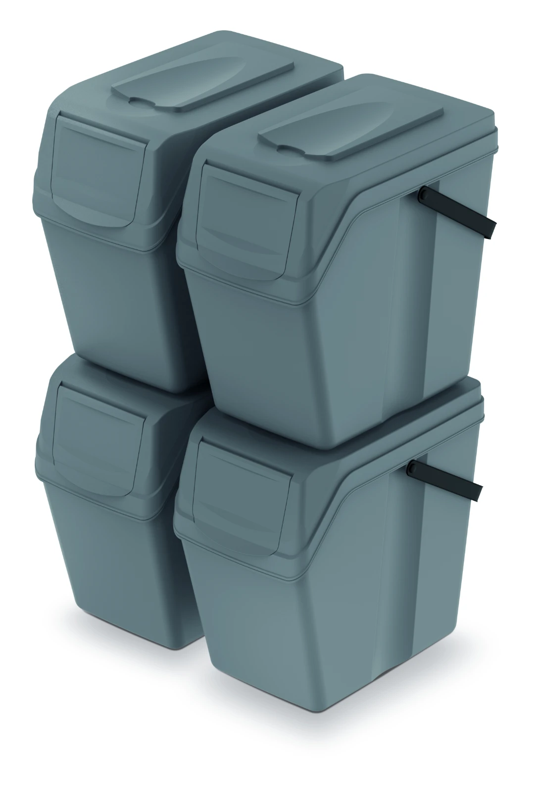 Keden Afvalscheidingsbakken - 4x25L - grijs