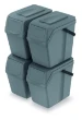 Keden Afvalscheidingsbakken - 4x25L - grijs