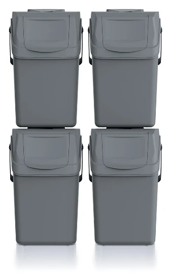 Keden Afvalscheidingsbakken - 4x25L - grijs