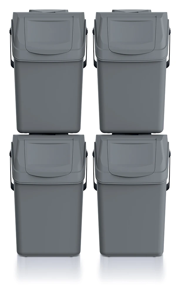 Keden Afvalscheidingsbakken - 4x25L - grijs