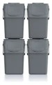 Keden Afvalscheidingsbakken - 4x25L - grijs