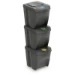 Keden Afvalscheidingsbakken - 3x25L - grijs