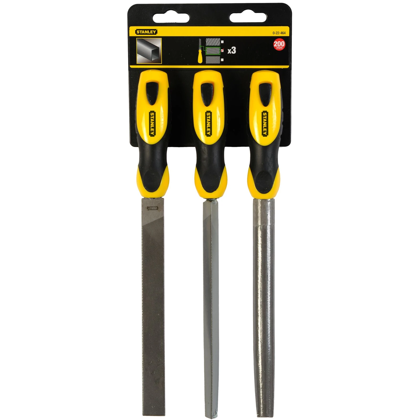 Stanley Vijlenset Halfzoet 200 mm (3-delig)