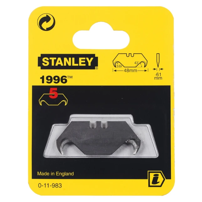 Stanley Reservemesjes 1996 op kaart (5 stuks)